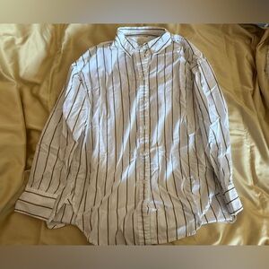 J Crew Relaxed-fit washed cotton poplin shirt in wide stripe Size 8